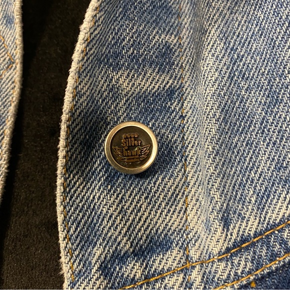 Silver Hawk  Denim Jean Vest Button Down Vest Shirt Chest pockets Shirt Top Vest - Picture 8 of 14